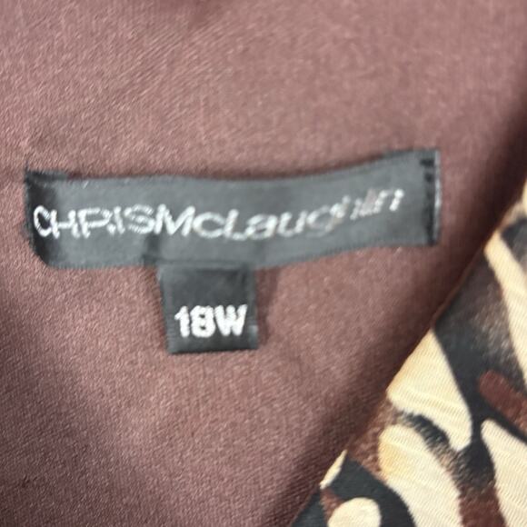 VTG 90s Chris McLaughlin 18W Maxi Dress Handkerchief Hem Leopard Print - Picture 4 of 5